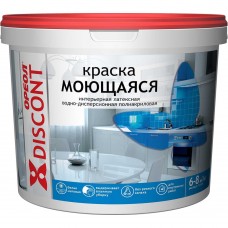 Краска ОРЕОЛ интерьерная моющаяся водно-дисперсионная полиакрил.белая матовая ДИСКОНТ 6,5кг.